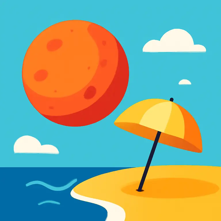 Марс и Пляж - обложка пазла